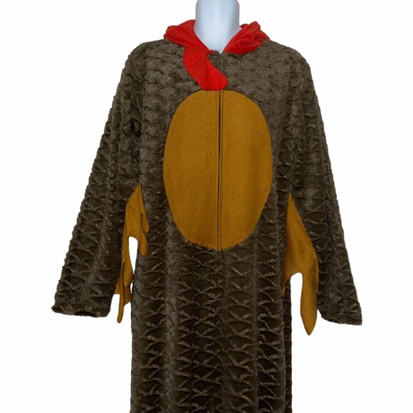 Briefly Stated Turkey Unionsuit Costume Mens L Thanksgiving Fall Halloween Brown - Picture 2 of 11